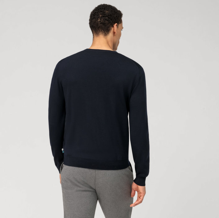 Olymp Pullover scollo a v blu olymp regular fit Nuovo