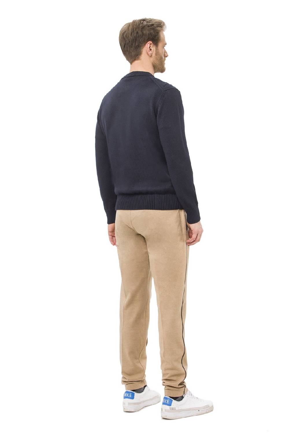 Green Coast Maglione girocollo blu a trecce green coast modern fit Vendita