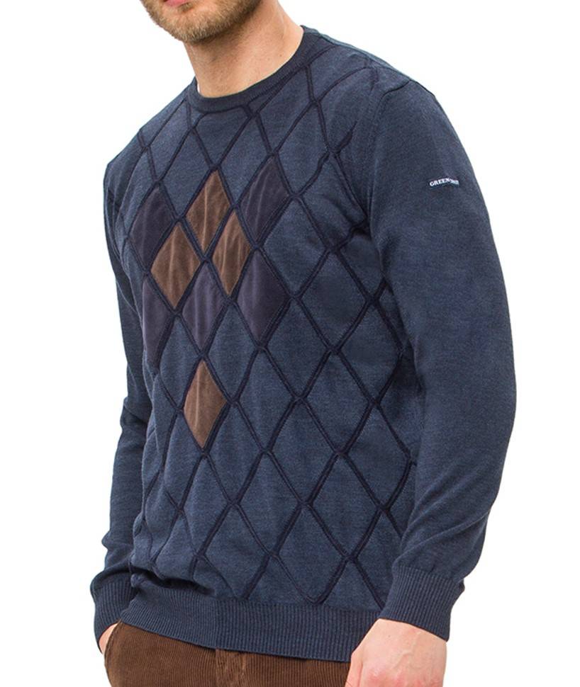 Green Coast Maglia blu girocollo green coast lana merinos zegna baruffa Spedizione Gratuita