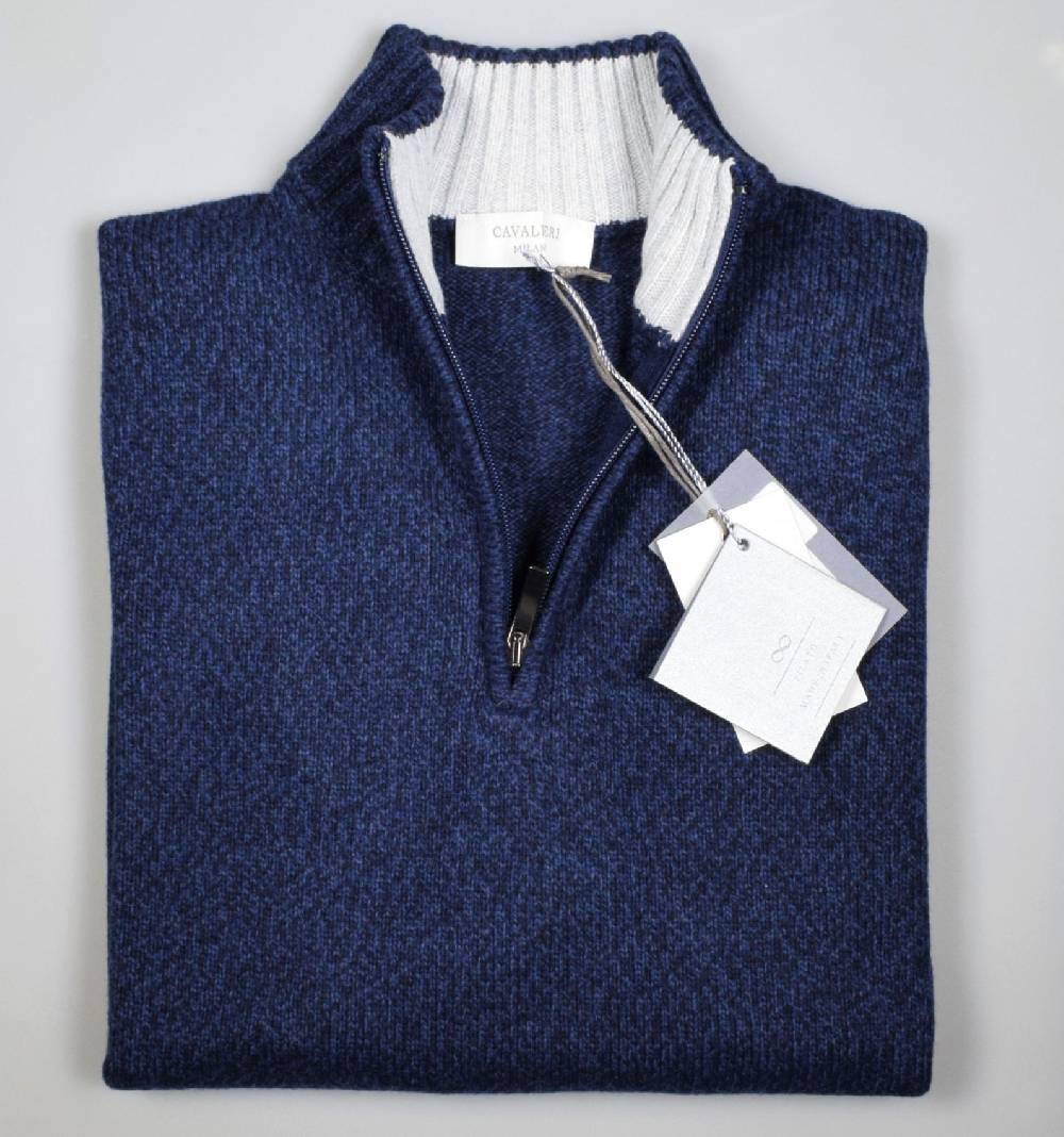 Cavalieri Milano Lupetto con zip cavalieri lana cashmere seta Pezzi Unici