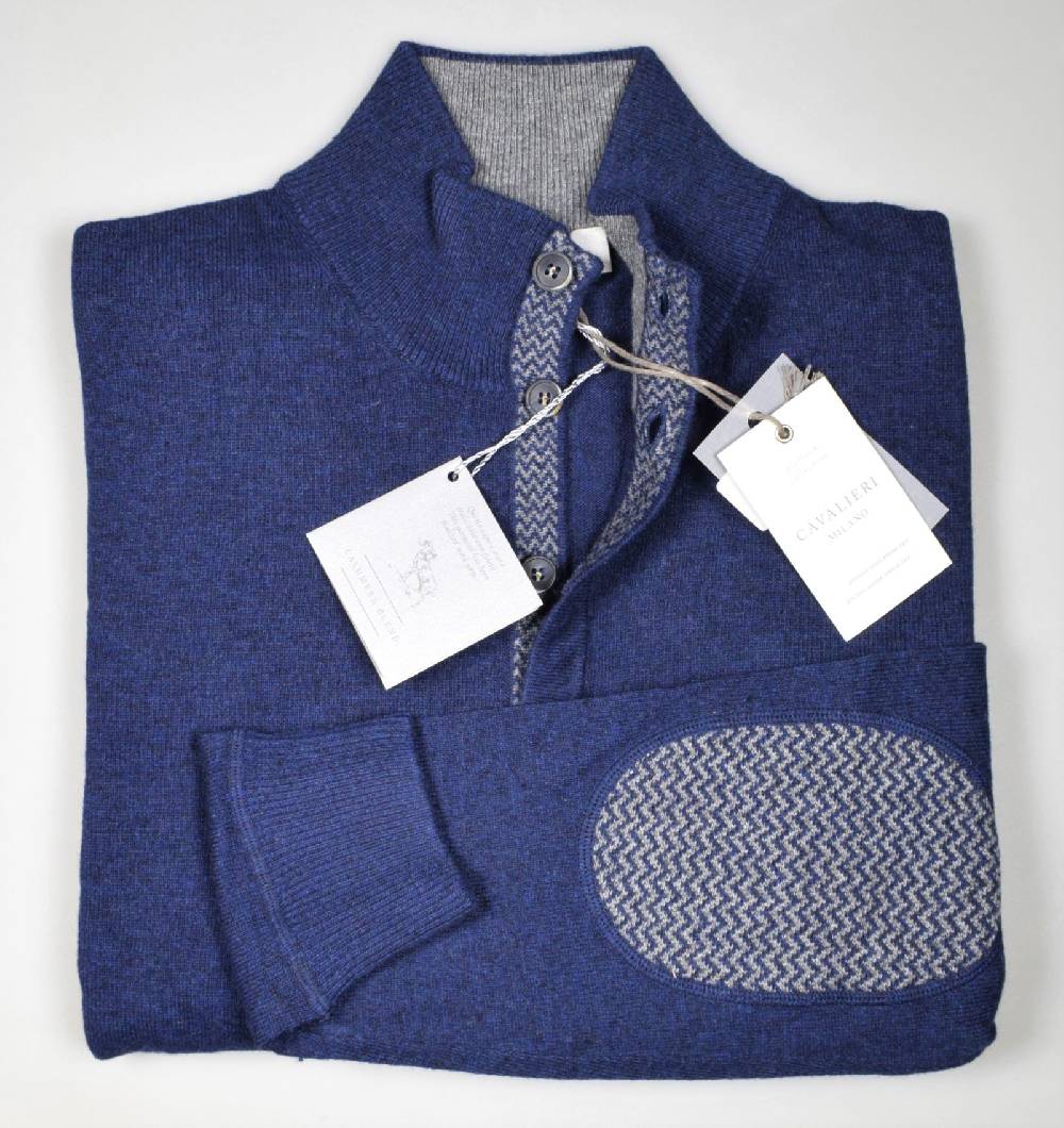 Cavalieri Milano Cardigan giacca blu con bottoni lana cashmere Acquista Ora
