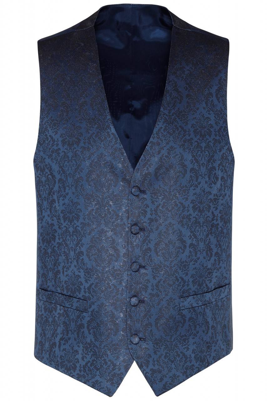 Digel Panciotto gilet blu completo di cravatta e pochette digel cerimonia Prezzo Ridotto