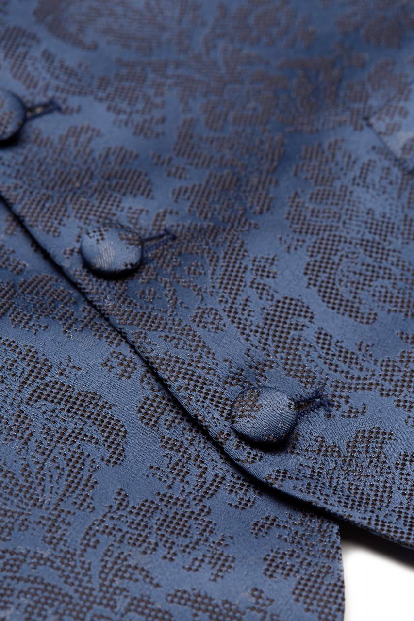 Digel Panciotto gilet blu completo di cravatta e pochette digel cerimonia Prezzo Ridotto