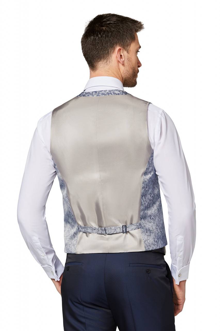 Digel Panciotto elegante cerimonia digel grigio perla con blu Convenienza
