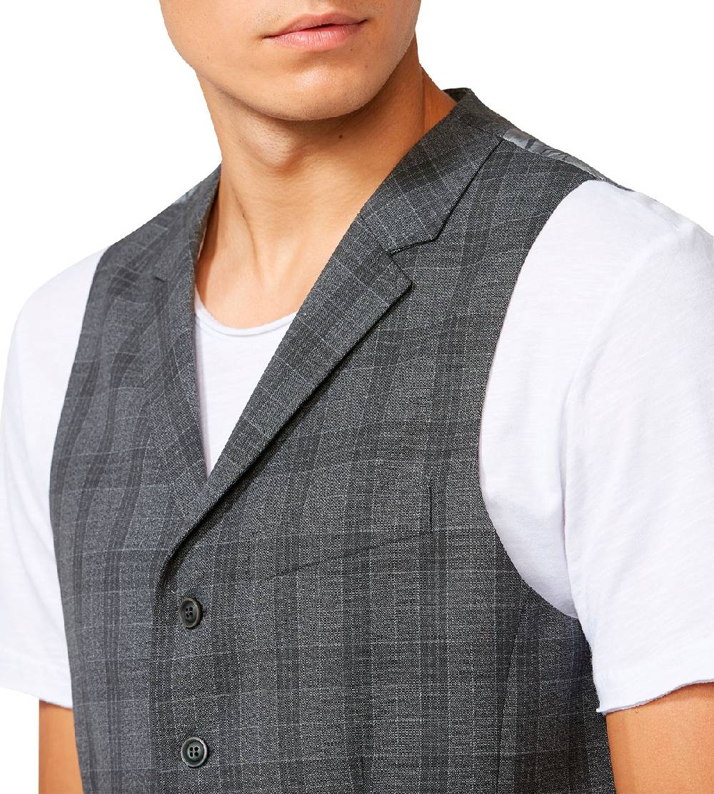 Digel Gilet panciotto moda digel grigio a quadri fantasia principe di galles