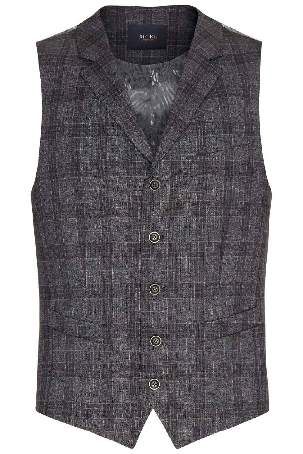Digel Gilet panciotto moda digel grigio a quadri fantasia principe di galles Novità