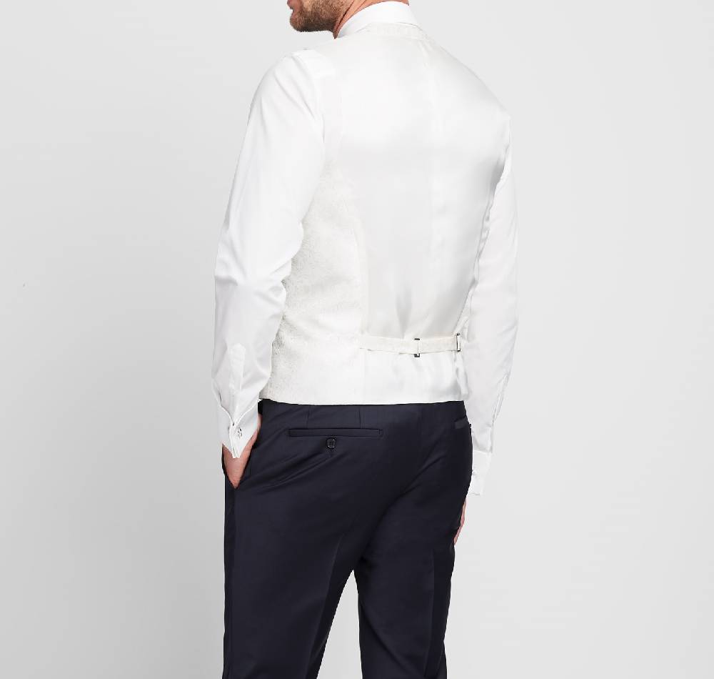 Digel Panciotto gilet completo di papillon e pochette ecru digel Sconto