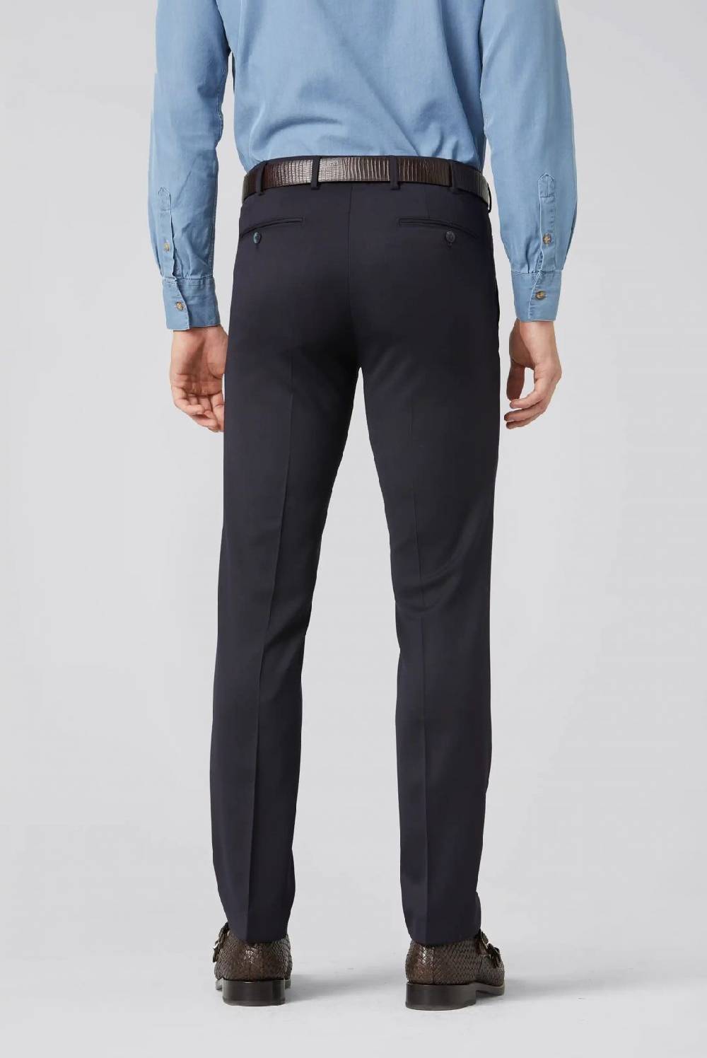 Meyer Pantalone meyer blu in twill teflon stretch Saldi Di Fabbrica