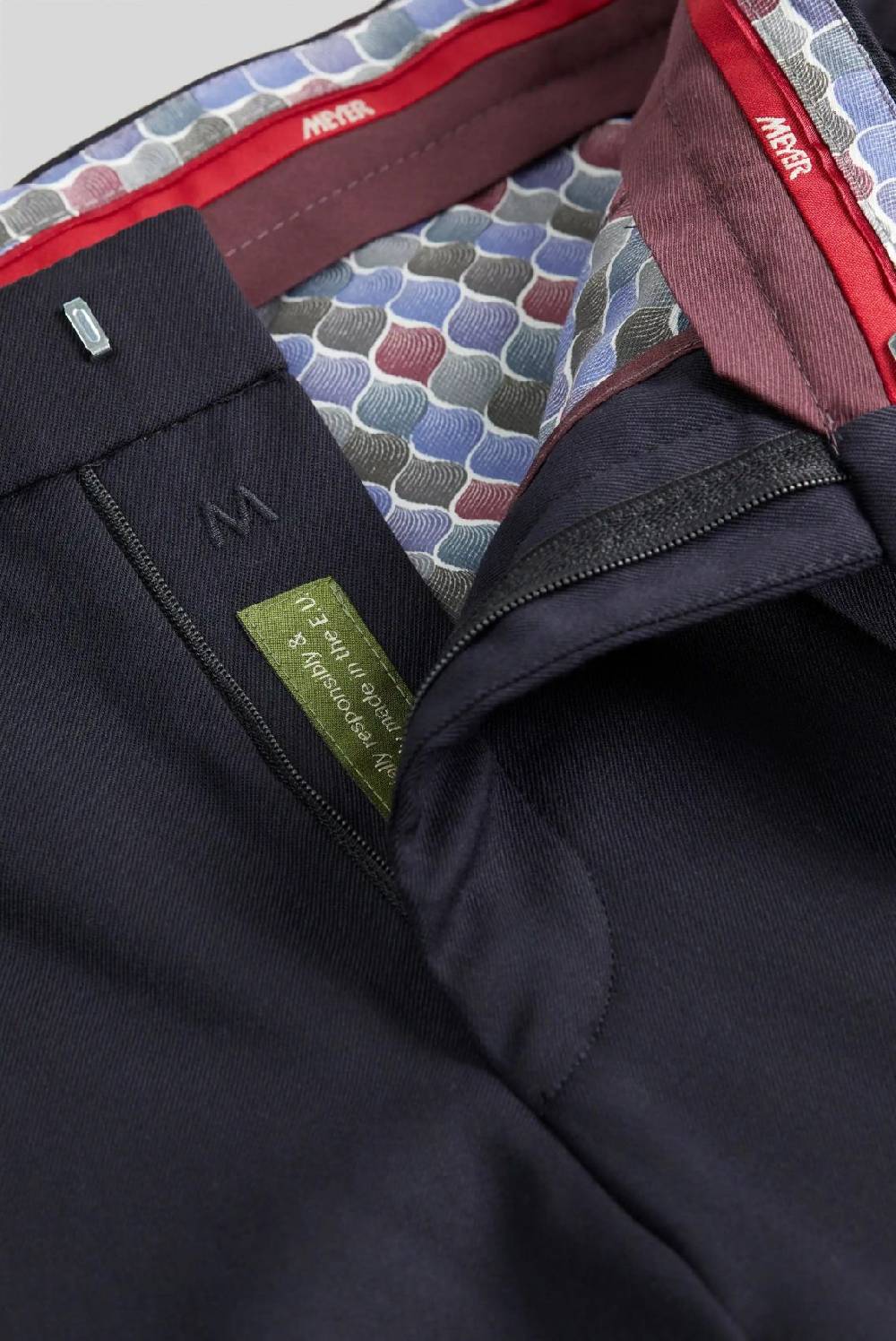 Meyer Pantalone meyer blu in twill teflon stretch Saldi Di Fabbrica