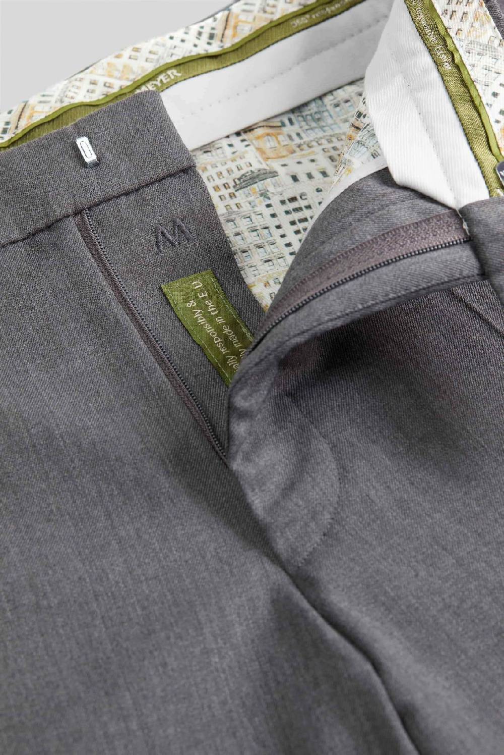 Meyer Pantalone meyer grigio medio in twill teflon stretch Vendite Flash