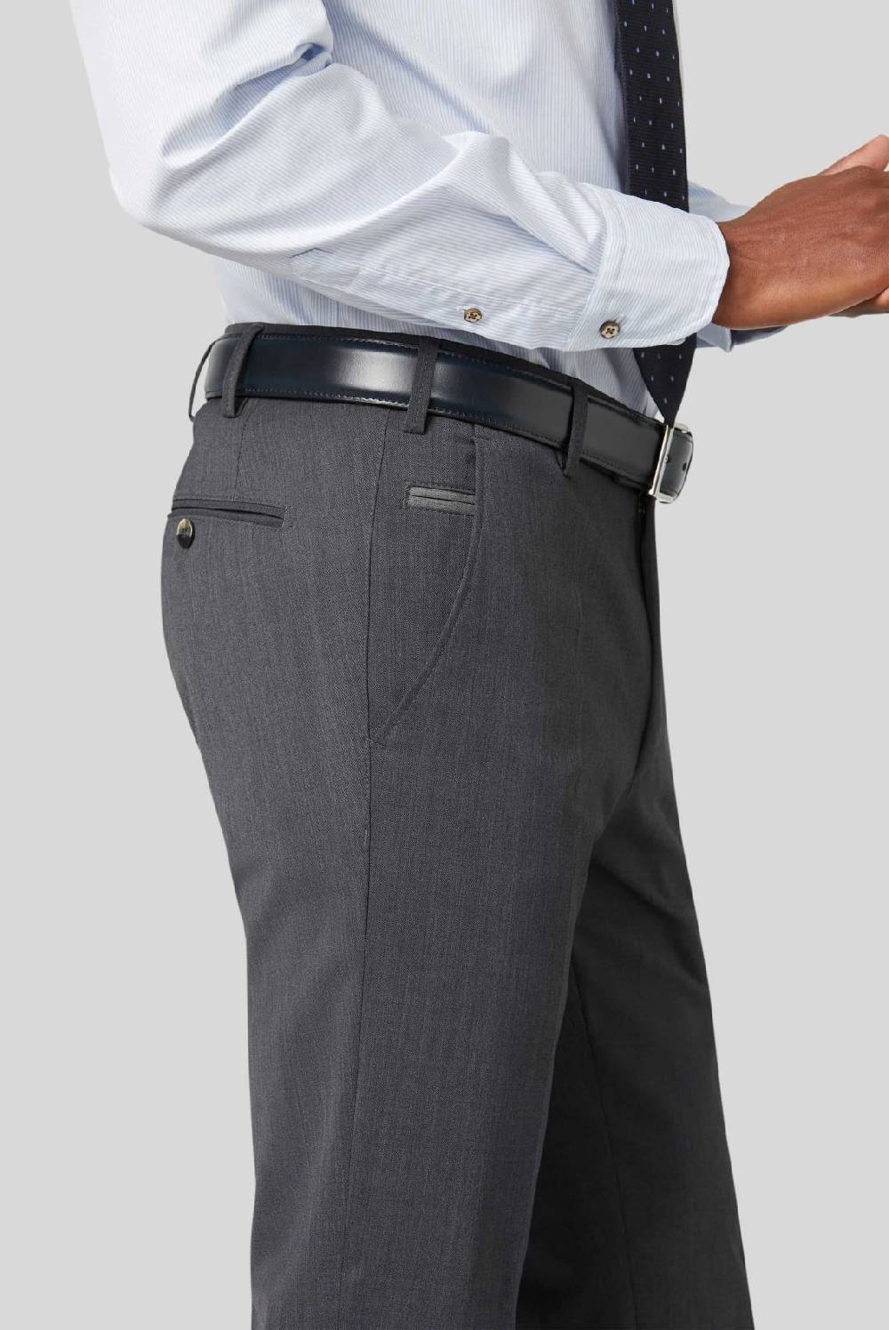 Meyer Pantalone grigio medio meyer travel twill modern fit In Saldo