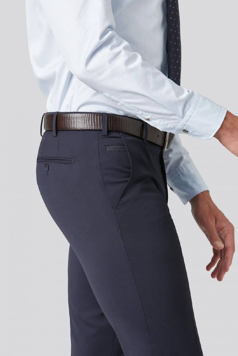 Meyer Pantalone blu meyer travel twill modern fit Nuova