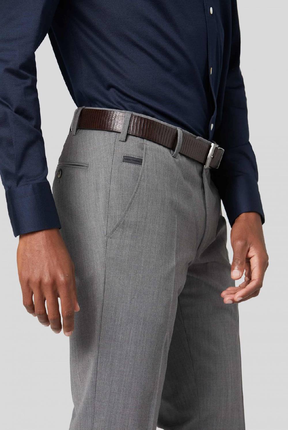 Meyer Pantalone grigio chiaro meyer travel twill modern fit Moda