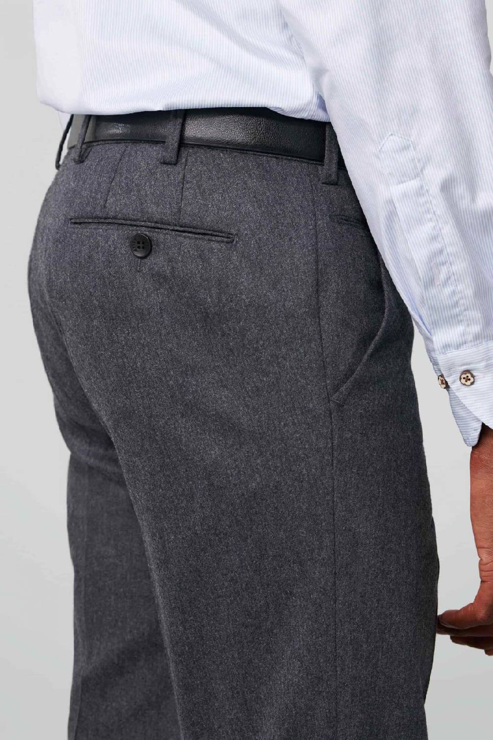 Meyer Pantalone grigio medio meyer in flanella naturalmente caldo antipiega 2025