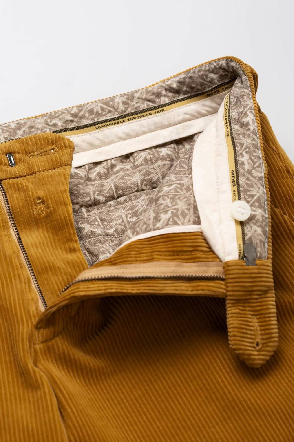 Meyer Pantalone color ambra meyer in velluto a coste luxury modern fit Italia