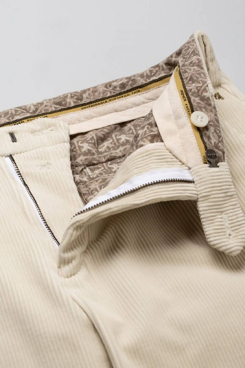 Meyer Pantalone avorio meyer in velluto a coste luxury modern fit 2025