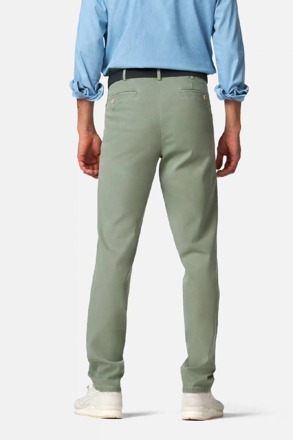 Meyer Pantalone modern fit verde salvia meyer cotone microstruttura stretch In Linea