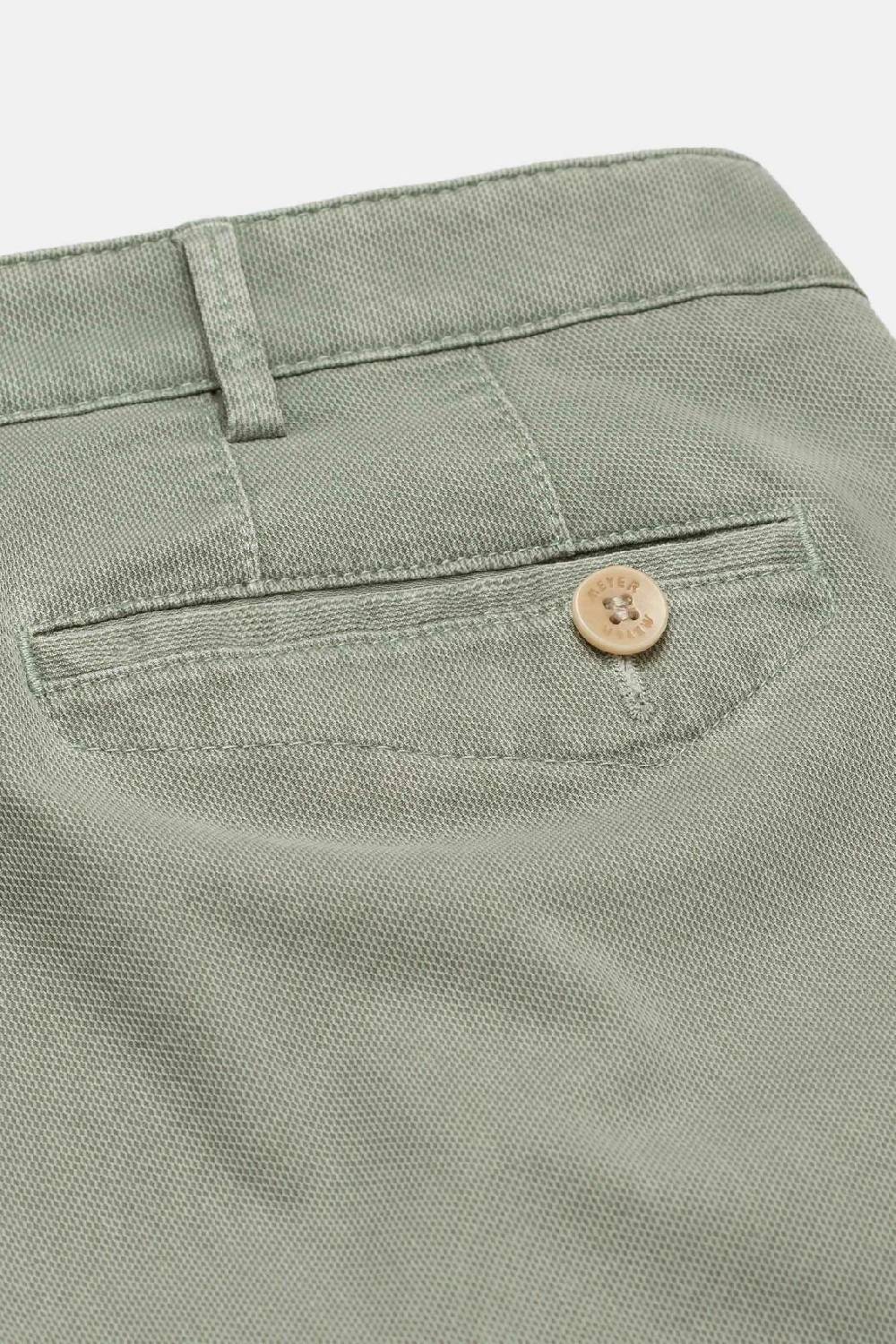Meyer Pantalone modern fit verde salvia meyer cotone microstruttura stretch In Linea