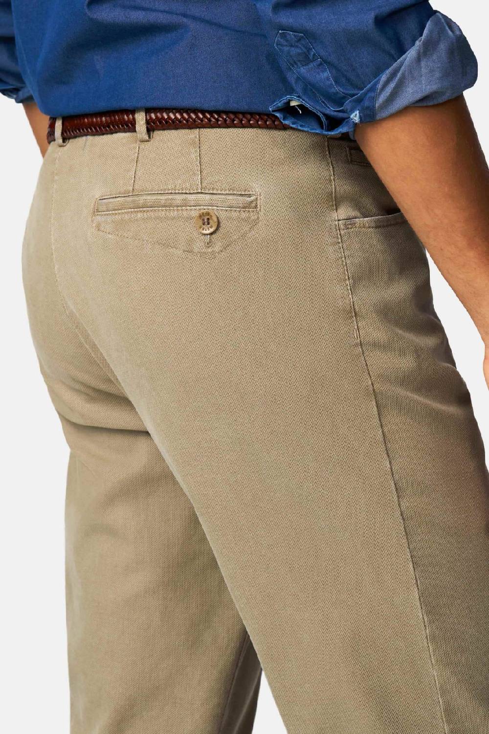 Meyer Pantalone modern fit color pietra meyer cotone microstruttura stretch Nuovo