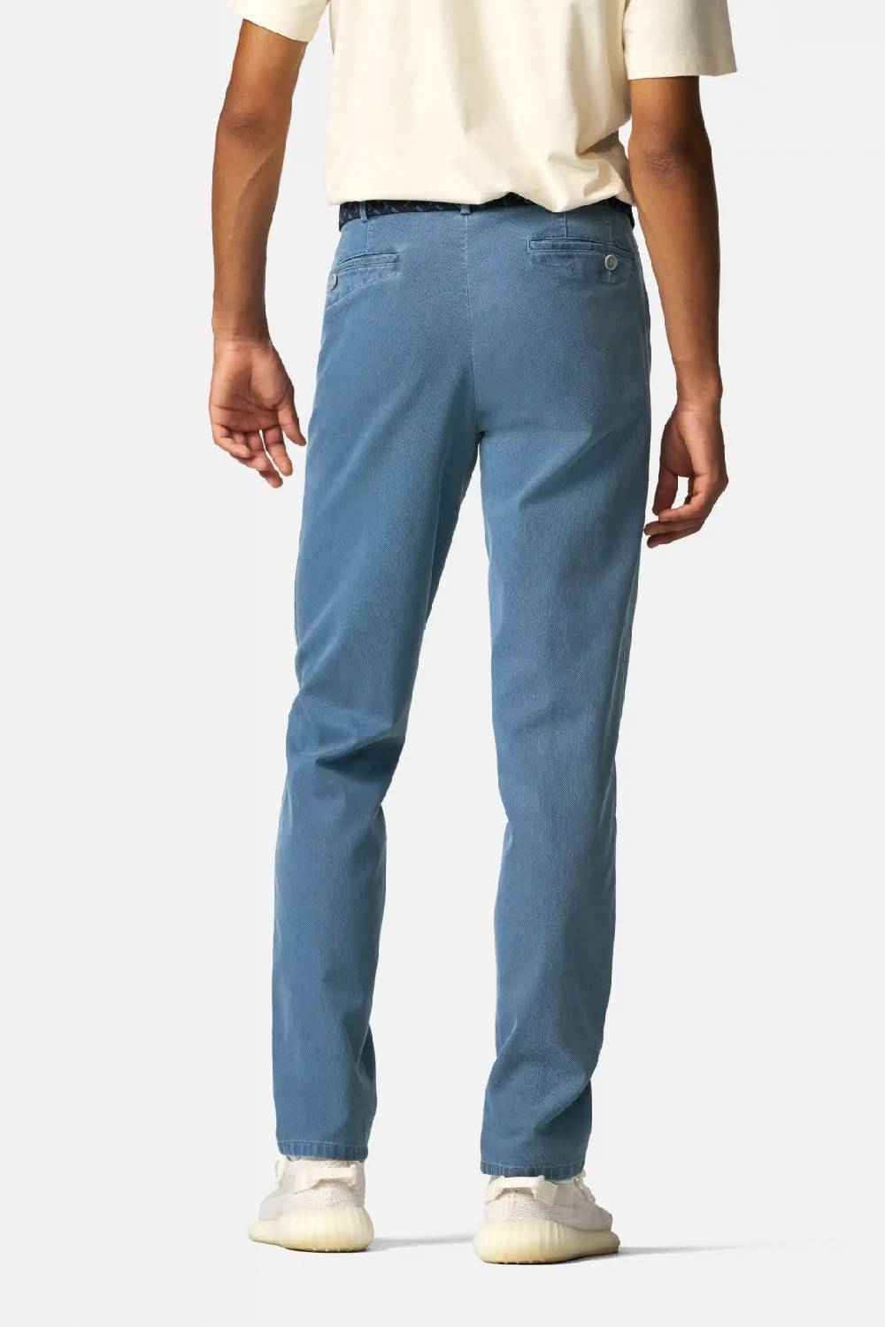 Meyer Pantalone modern fit azzurro meyer cotone microstruttura stretch Vendita