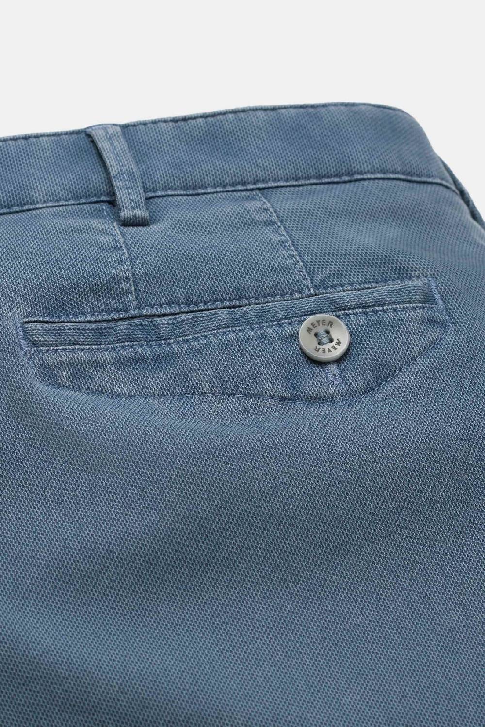 Meyer Pantalone modern fit azzurro meyer cotone microstruttura stretch Vendita