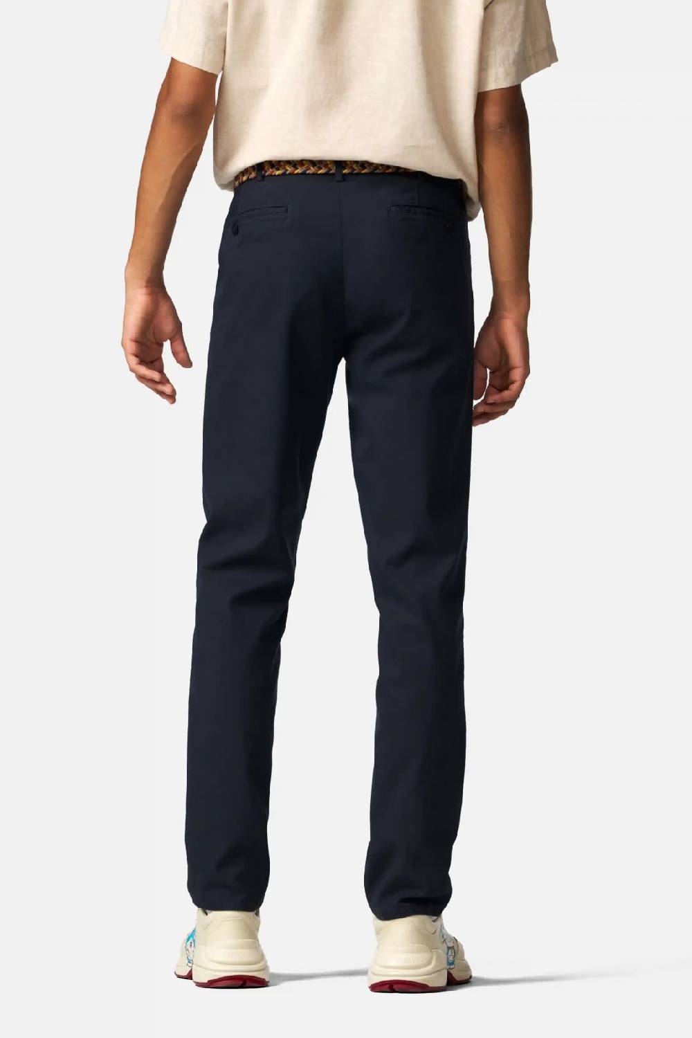 Meyer Pantalone modern fit blu meyer cotone microstruttura stretch Promozione