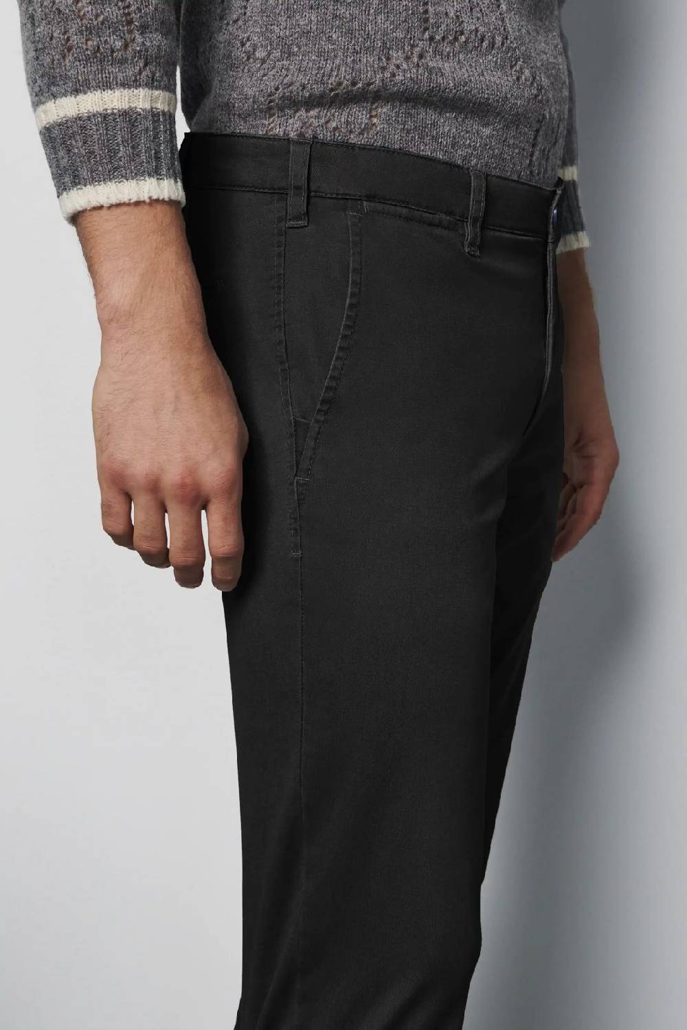 Meyer Pantalone regular fit nero cotone bio stretch m5 by meyer Pezzi Unici