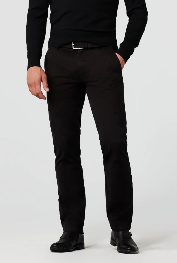 Meyer Pantalone nero meyer in cotone stretch drop quattro comfort fit