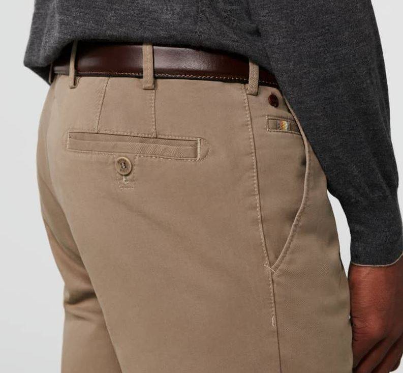 Meyer Pantalone beige meyer in cotone stretch drop quattro comfort fit Sottocosto