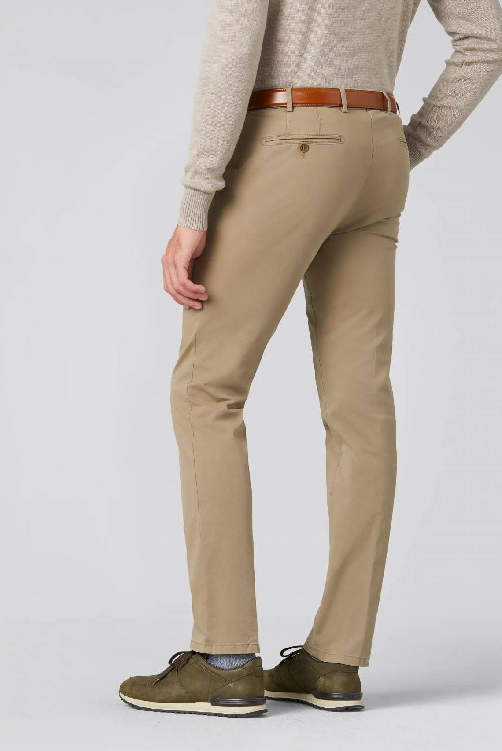 Meyer Pantalone color pietra meyer cotone bio stretch modern fit Novità