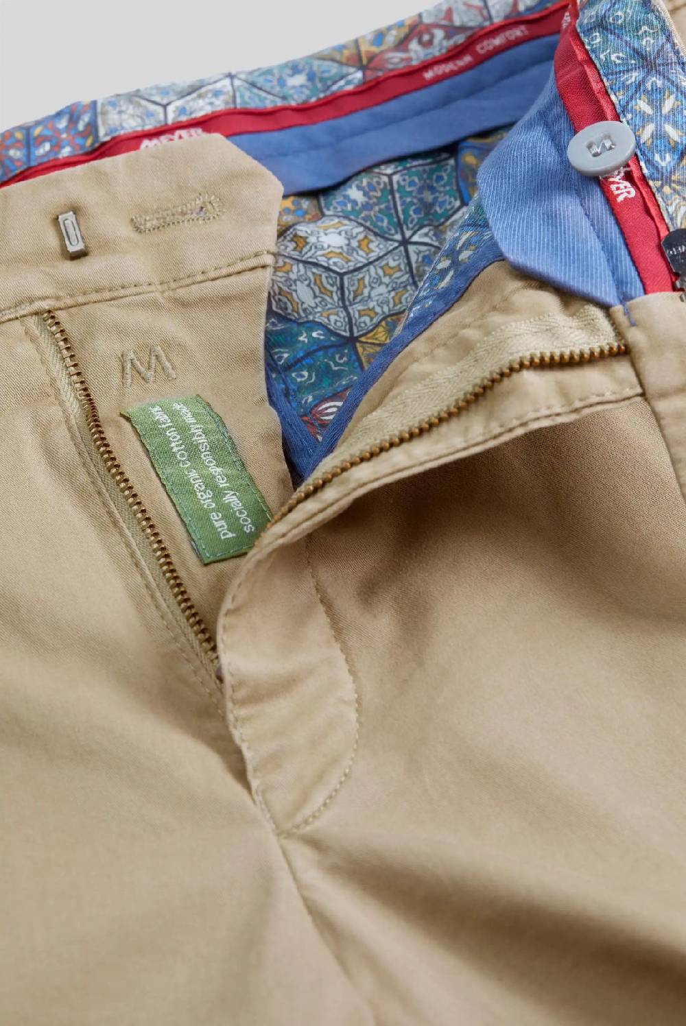 Meyer Pantalone color pietra meyer cotone bio stretch modern fit Novità