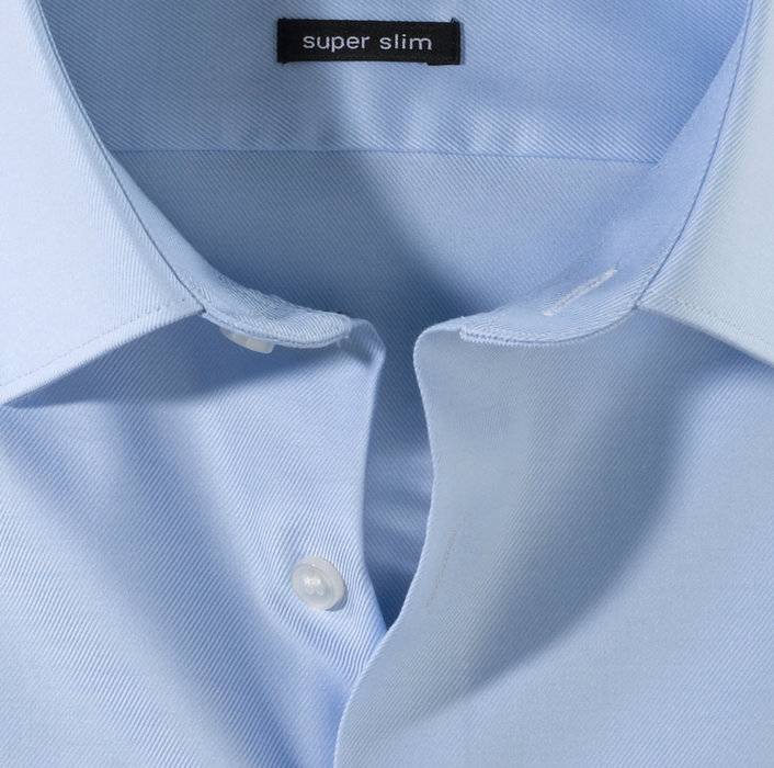 Olymp Camicia celeste super slim fit olymp cotone twill stretch Offerta