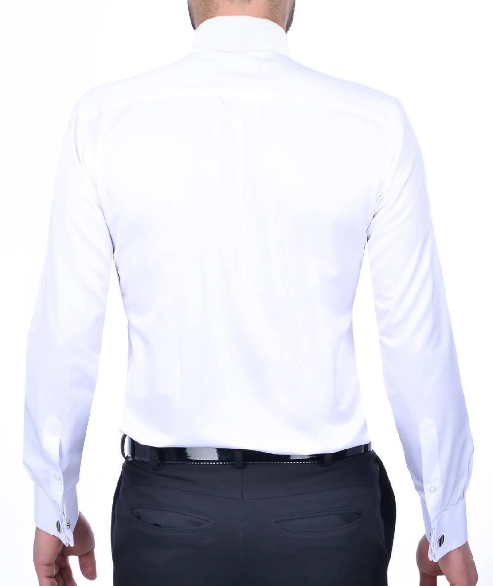 Baggi Camicia da cerimonia slim fit baggi collo diplomatico Economico