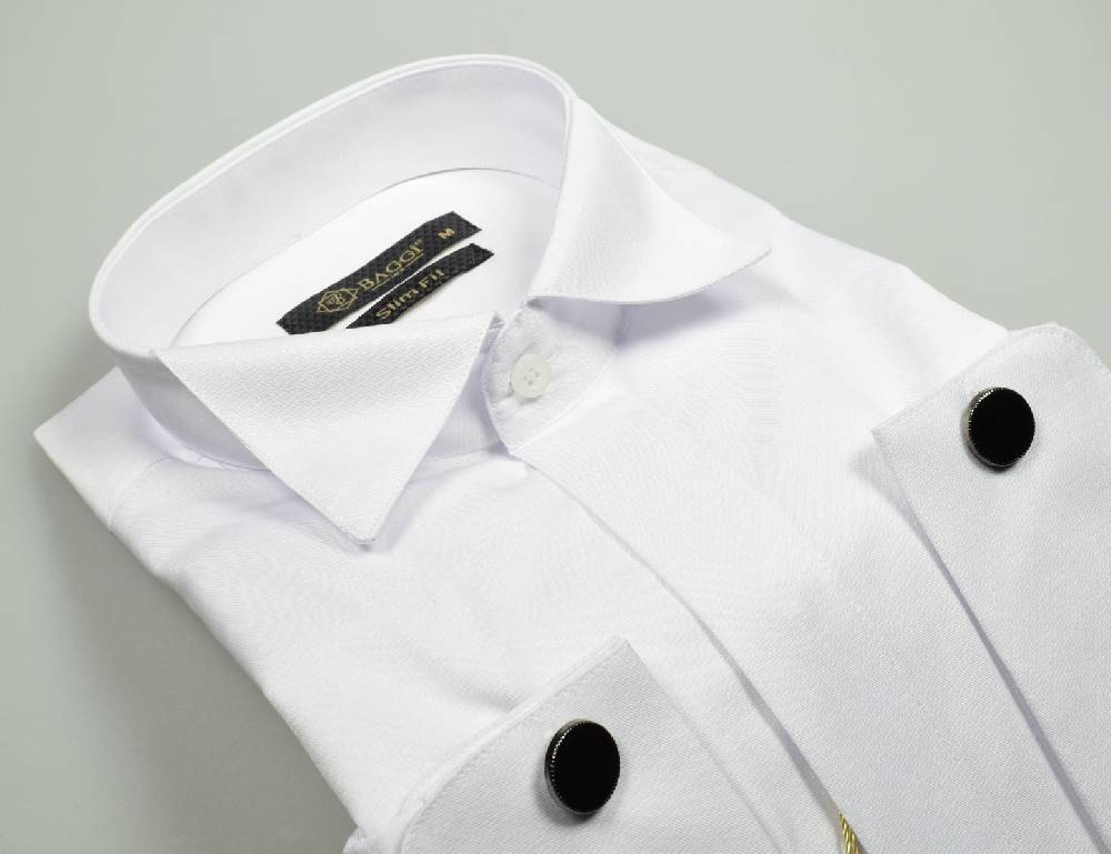 Baggi Camicia da cerimonia slim fit baggi collo diplomatico Economico