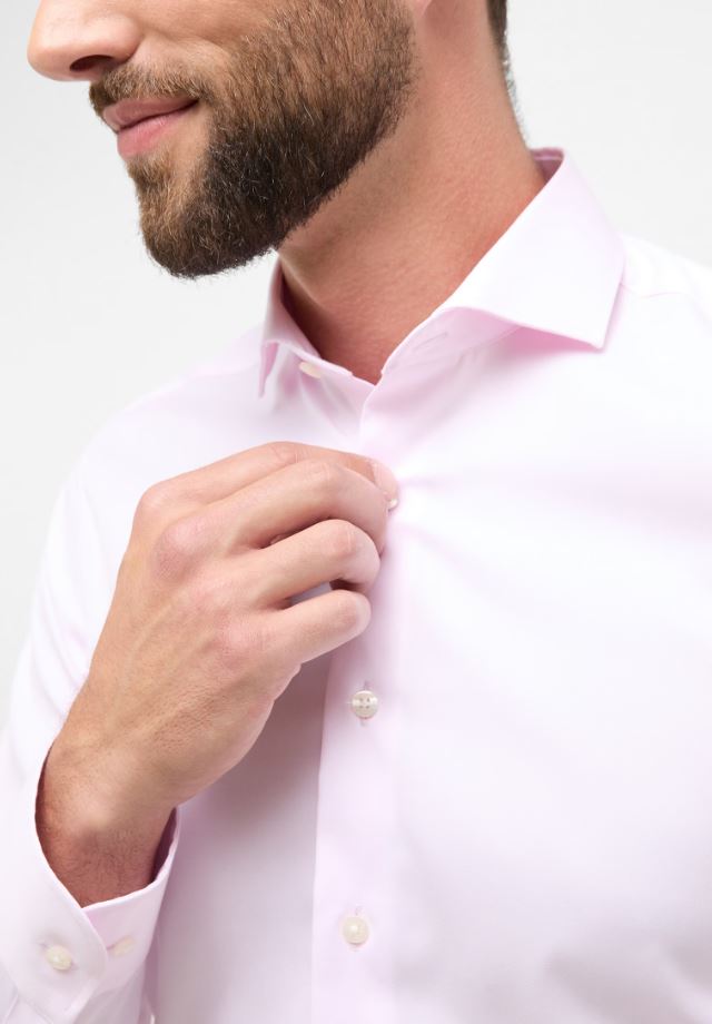 Eterna Camicia rosa eterna slim fit collo francese cotone cover Saldi