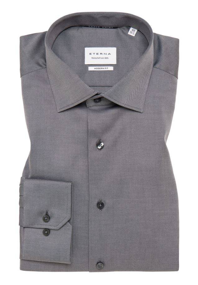 Eterna Camicia grigia eterna modern fit collo classico italiano In Saldo