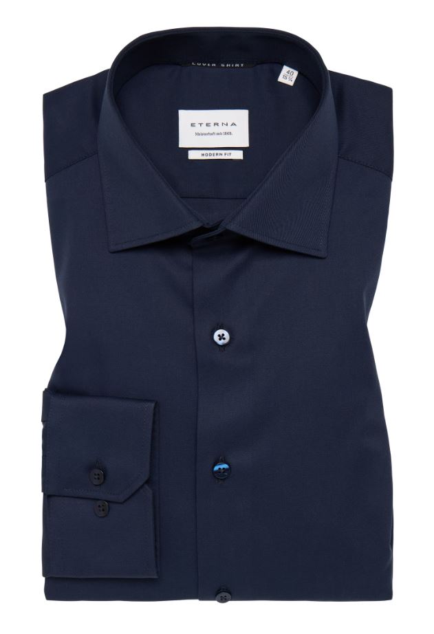 Eterna Camicia blu eterna modern fit collo classico italiano Nuova