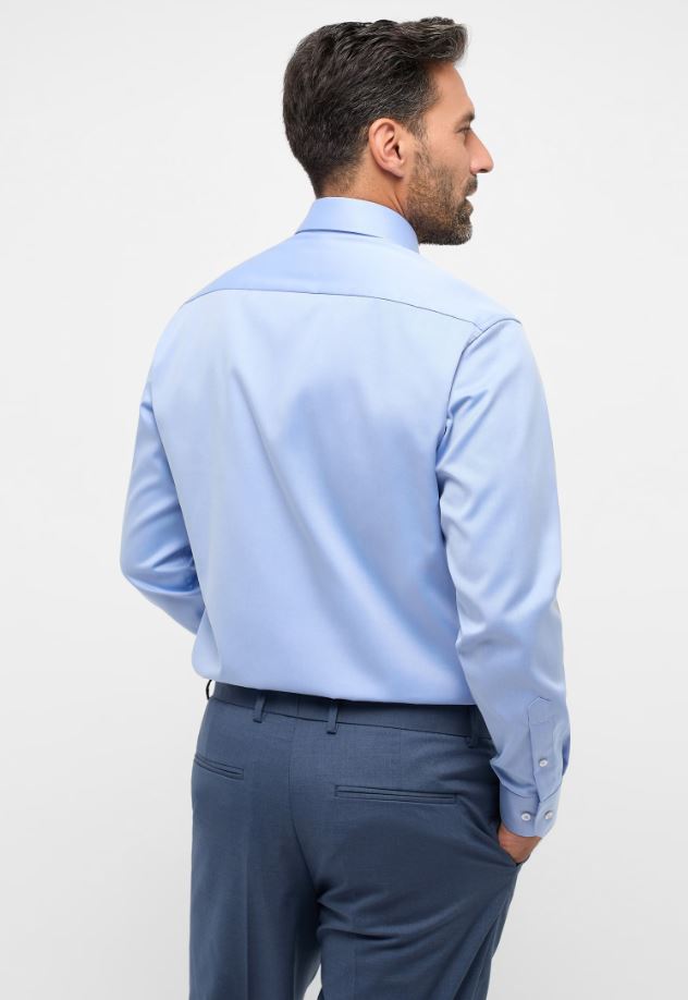 Eterna Camicia azzurra eterna modern fit collo classico italiano Italy