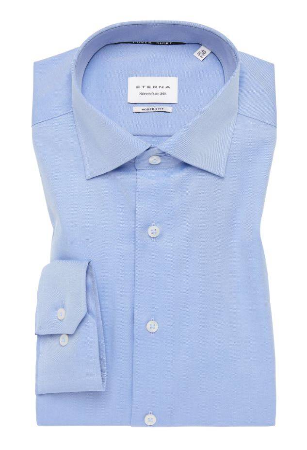 Eterna Camicia azzurra eterna modern fit collo classico italiano Italy