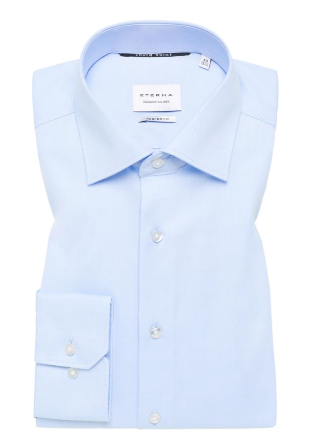 Eterna Camicia celeste eterna modern fit collo classico italiano Italia