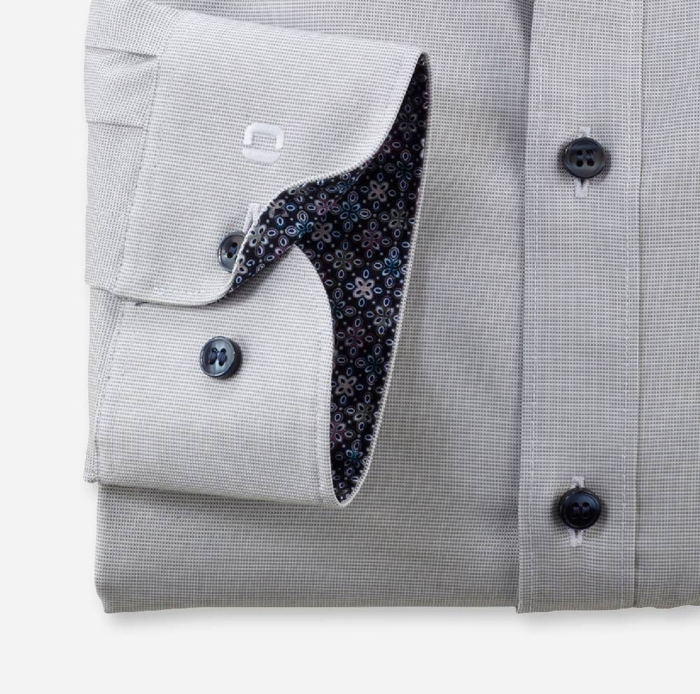 Olymp Camicia olymp level five grigio mastice slim fit cotone stretch Vendita