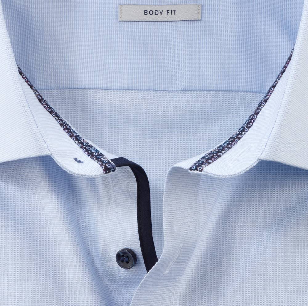 Olymp Camicia olymp level five celeste slim fit cotone stretch Promozione