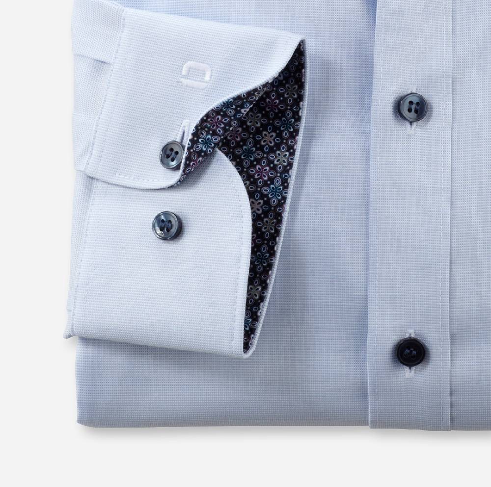 Olymp Camicia olymp level five celeste slim fit cotone stretch Promozione