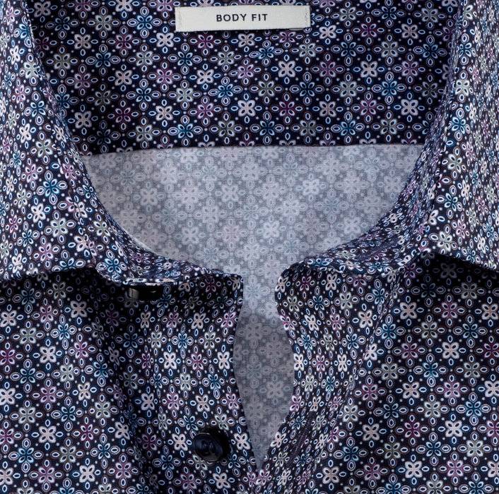 Olymp Camicia olymp slim fit blu cotone stretch stampato Pezzi Unici