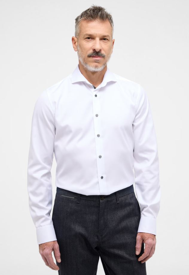 Eterna Camicia eterna slim fit bianca in cotone cover Soddisfazione Garantita