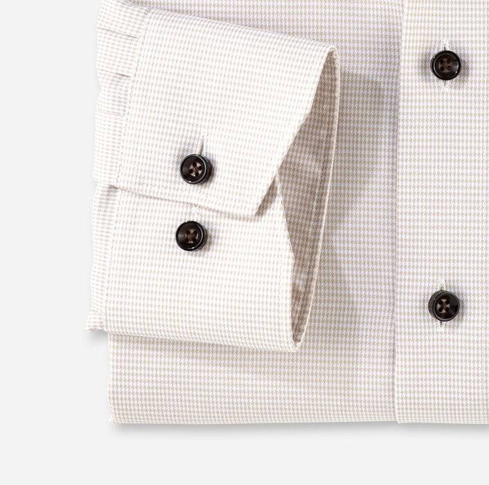 Olymp Camicia olymp a quadrettini beige modern fit con taschino Negozi Online