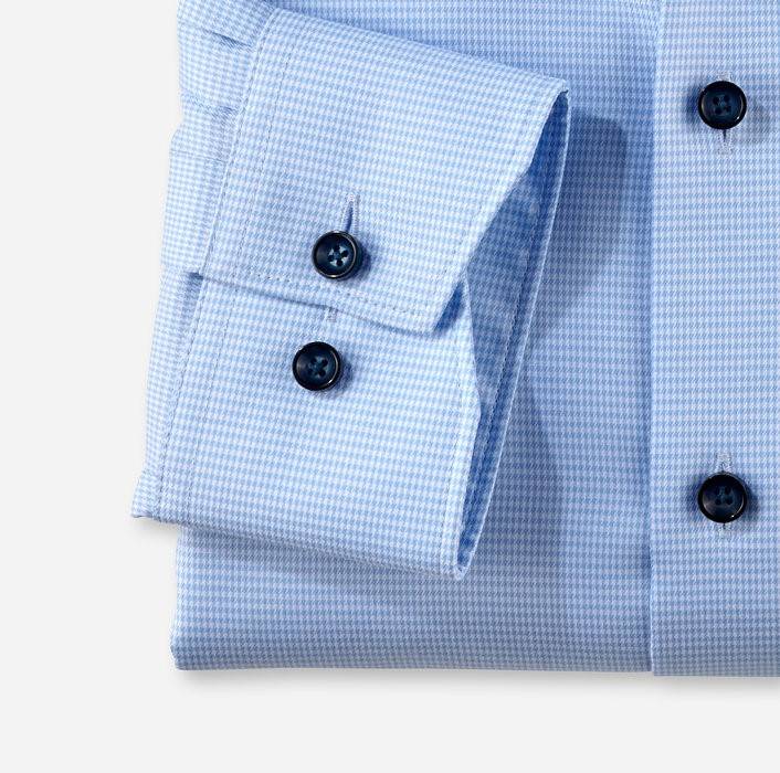 Olymp Camicia olymp a quadrettini celeste modern fit con taschino Acquista Ora