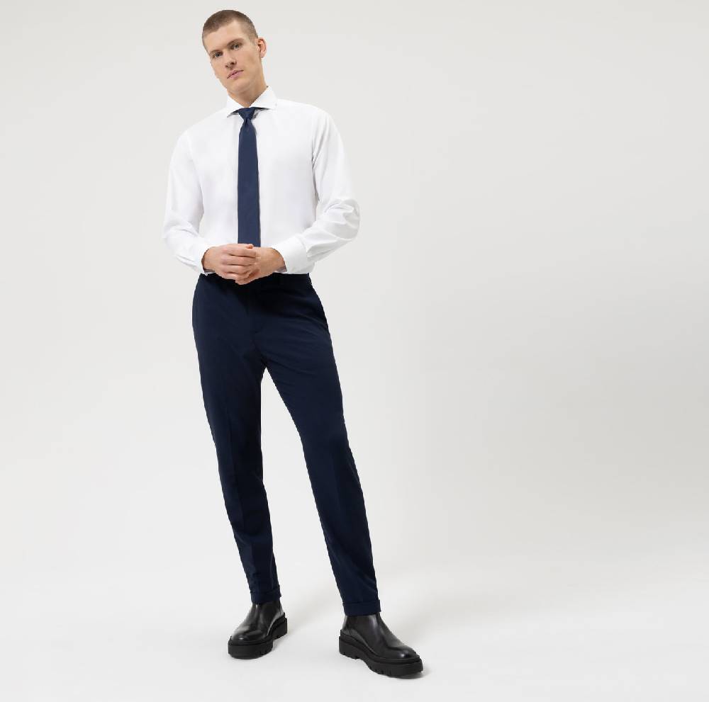 Olymp Camicia olymp bianca slim fit cotone twill stretch facile stiro Prezzo Ridotto