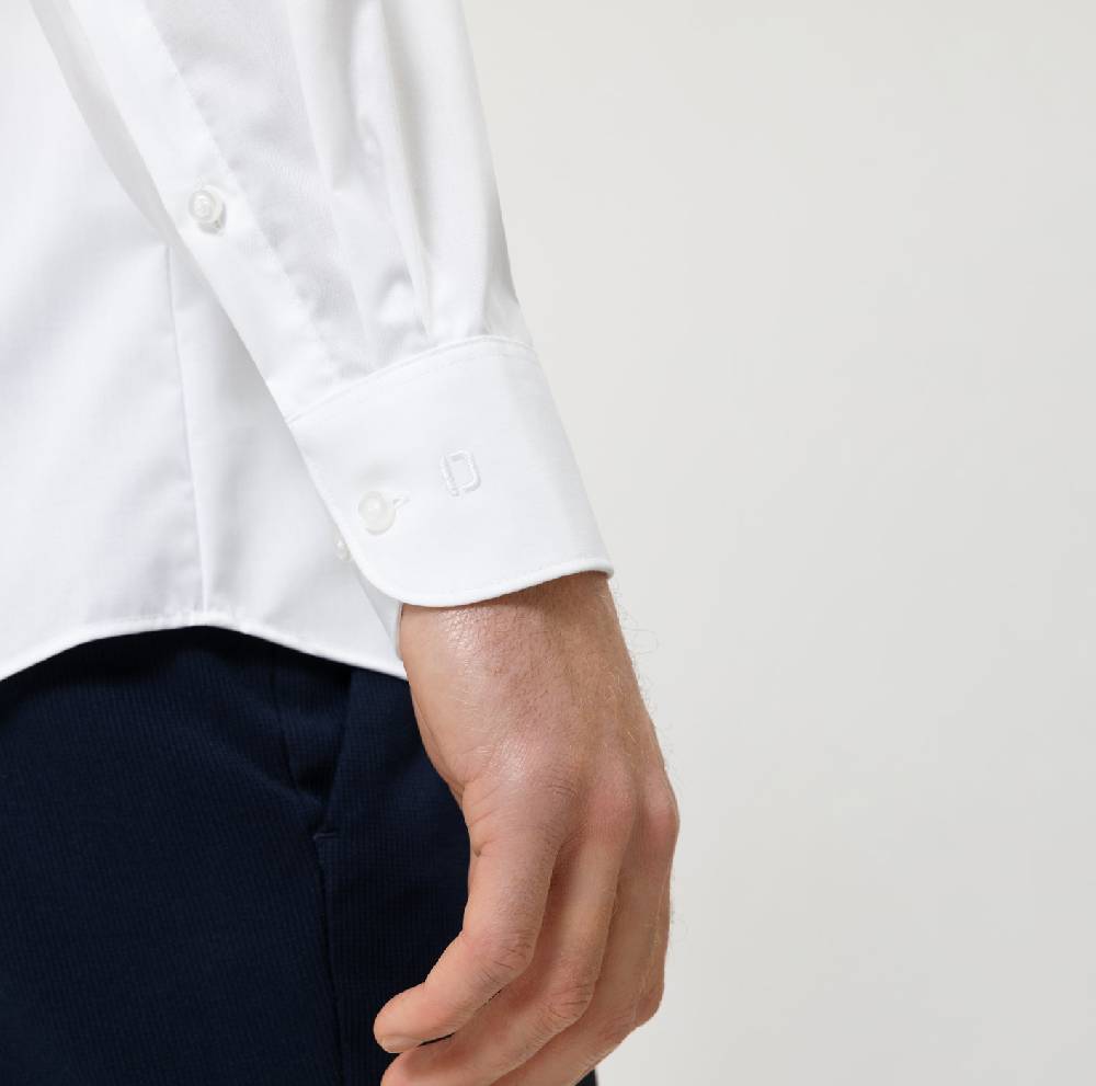 Olymp Camicia olymp bianca slim fit cotone twill stretch facile stiro Prezzo Ridotto