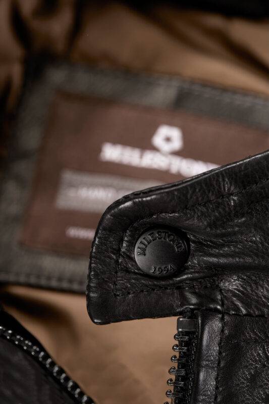 Milestone Bomber giubbino nero in pelle milestone Outlet